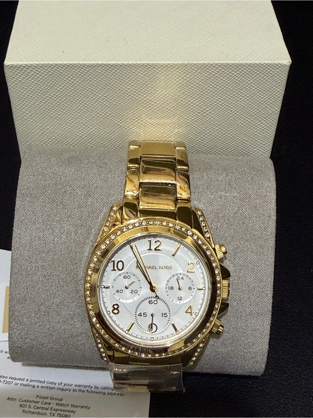 Michael Kors Blair Watch - Gold Tone Stainless Steel - Pave Accents NWT